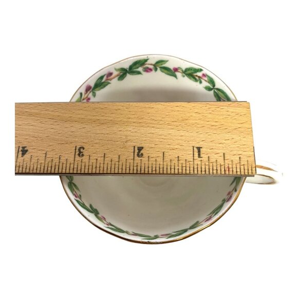 Gladstone Bone China Tea Cup & Saucer Set Laurel Time Pink Floral Design - Picture 5 of 8